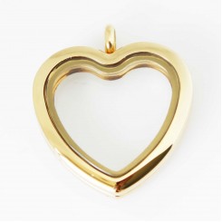 Yellow Gold Heart Locket - Tall